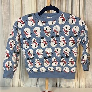 Zara Blue Snowman Sweatshirt, Size 4 - 5 yrs